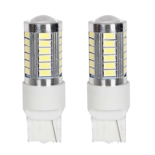 [PT200528X2] 2 Pezzi Lampada Led T20 7440 W21W 33 SMD 5730 12V 24V 280lm 3W Luce Bianco Freddo Compatibile con Auto e Camion 61mm