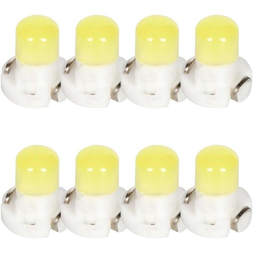 [PT200465X4] 8 Pezzi Lampada Led T3 1 COB 12V 0.6W 40lm Bianco Freddo 6500K 17mm Luci Cruscotti e Strumentazioni