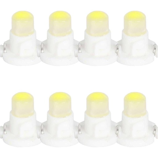 [PT200468X4] 8 Pezzi Lampada Led T4.2 1 COB 12V 0.6W 40lm Bianco Freddo 6500K 17mm Luci Cruscotti e Strumentazioni