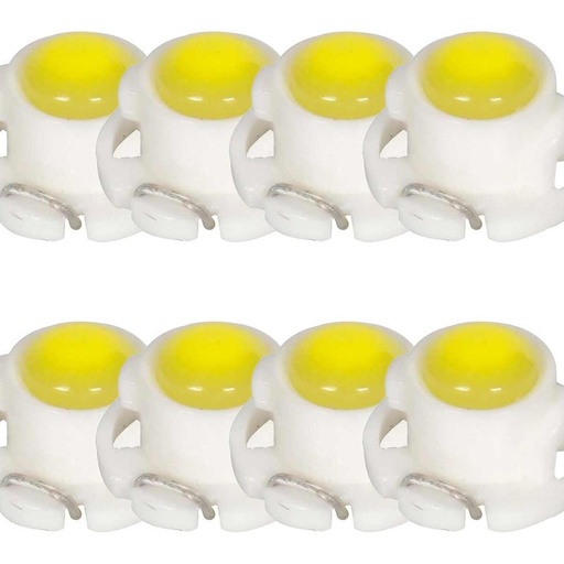 [PT200471X4] 8 Pezzi Lampada Led T4.7 1 COB 12V 0.6W 40lm Bianco Freddo 6500K 9mm Luci Cruscotti e Strumentazioni