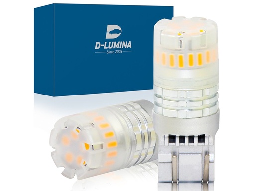 [LSD9408] Lampada Led T20 7443 7440 Canbus Arancione Ambra 12V No Polarita IP67 Illuminazione 360 Gradi