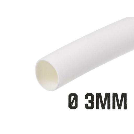 [AS100103] 1 Metro Tubo Guaina Termorestringente Diametro 3mm Colore Bianco