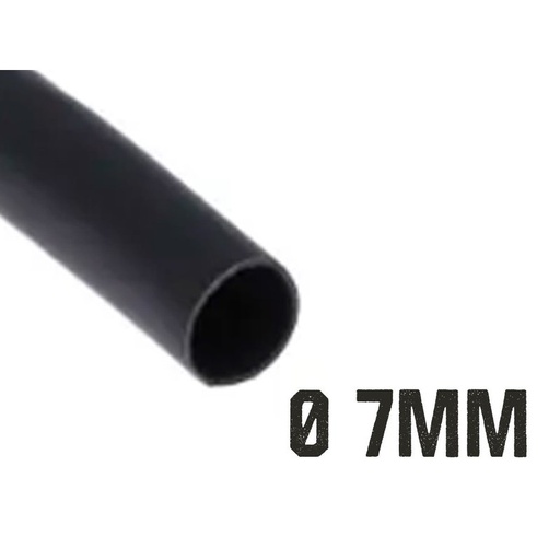 [AS100207] 1 Metro Tubo Guaina Termorestringente Diametro 7mm Colore Nero