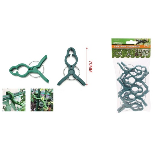 [AG360553] 10 Pezzi Clips per Piante Sostegno per Piante Rampicanti Pinze a Morsetti Per Giardino 70mm