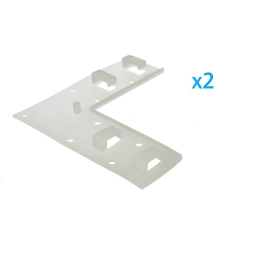 [CL2208220] 2 PZ Clip Fissaggio Rigido Curva Con 4 Posizione Fermi Passo 14X7 mm Per Fissare Bobina Striscia Led Impermeabile In Angolo Muro Parete