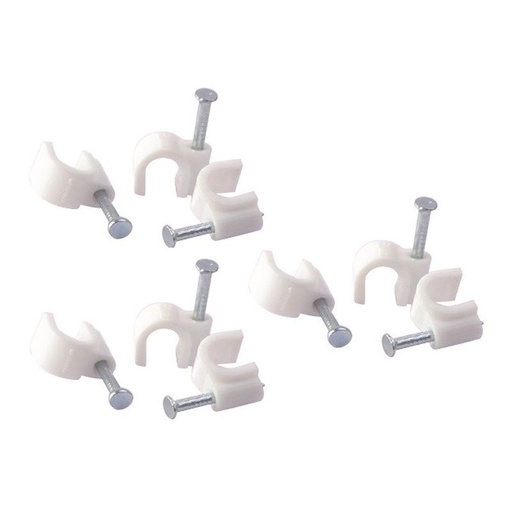 [AS311222] 42 Pezzi Fermacavo con Chiodo 6mm Clip per Cavi Fissacavi A Muro