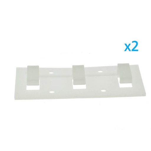 [CL2208110] 2 PZ Clip Fissaggio Rigido Lineare Con 3 Posizione Fermi Passo 14X7 mm Per Fissare Bobina Striscia Led Impermeabile A Muro Parete