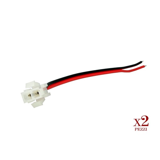 [CL7795] 2 PZ Connettori Spinotto Femmine Piatto Con Blocco Di Sicurezza Cavo 15cm