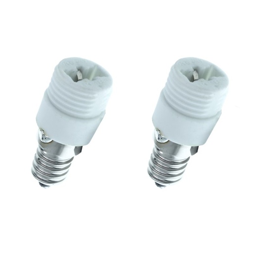 [AP1493] 2 PZ Convertitore Adattatore Portalampada Per Lampada Attacco Da E14 A G9