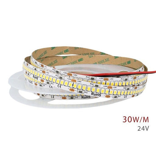 [BL2429C] 24V Bobina Striscia Led 30W/M 140LM/W 4200LM/M Bianco Caldo 2700K 1200 Smd 2835 5 Metri