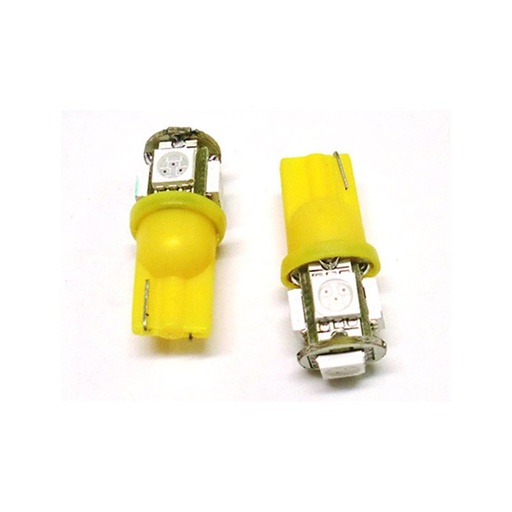 [LS1425] 24V Lampada Led T10 W5W 5 Smd Arancione X Freccia Lateraie Camion