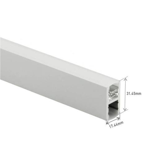 [BA1732M3] 3 Metri Profilo Canalina Barra Alluminio Doppio Illuminazione Da 2 Lati Per Personalizzare Plafoniera Led A Sospensione