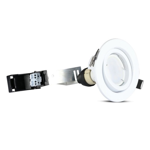 [FP8881F] 3 PZ Faretti Led da Incasso Rotondo Orientabile 5W Carcassa Bianco 6400K Freddo Compreso Lampada GU10 Sostituibile SKU-8883