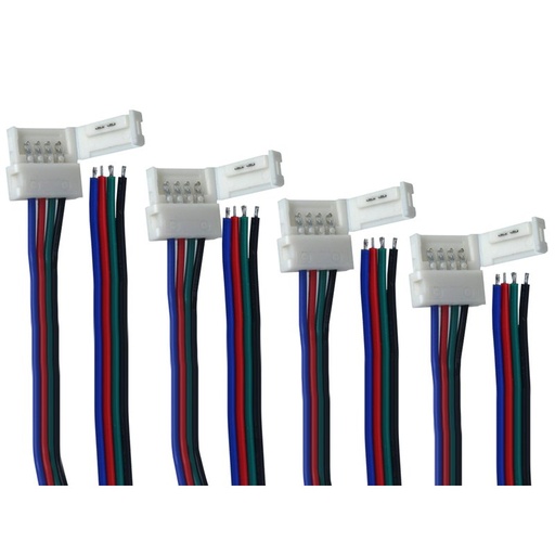 [CL0557] 4 PZ Connettore 12mm Per Chiudere Striscia Led Smd RGB 5050 Senza Saldare