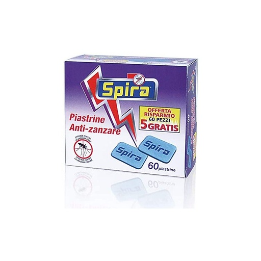 [AB060321] 60 Pezzi Piastrine SPIRA Anti Zanzare Ogni Piastra Per 10 Ore Made In Italy