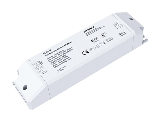 [CD31040] Alimentatore Dimmerabile CV 12V 40W Triac ELV Pulsante N.O. Varialuce Su 220V Per Striscia Led TE-40-12