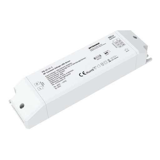 [CD72040] Alimentatore Dimmerabile CV 24V 40W 3 Canali Con Telecomando RF 2.4G Per Striscia Led 12V PB-40-24-3