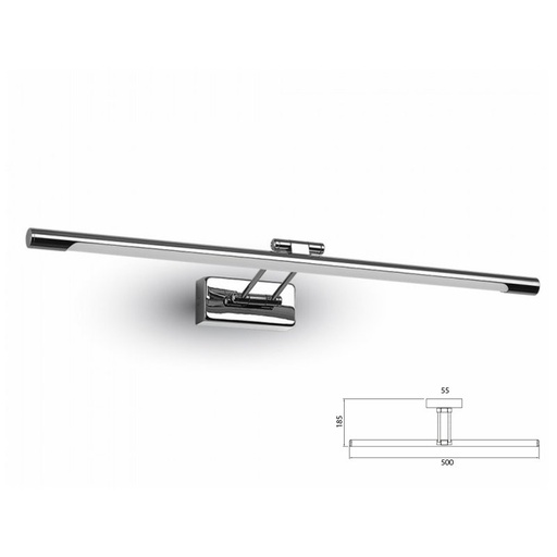 [LD3894] Applique Lampada Led Da Parete Moderna 8W Lunghezza 500mm 4000K Con Braccio Per Specchio Bagno e Quadri SKU-213894