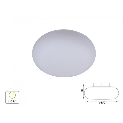 [LD40051] Applique Lampada Led Da Parete o Plafoniera Da Soffitto Moderna 25W Rotonda Diametro 350mm 3000K Dimmerabile Triac Dimmer SKU-40051