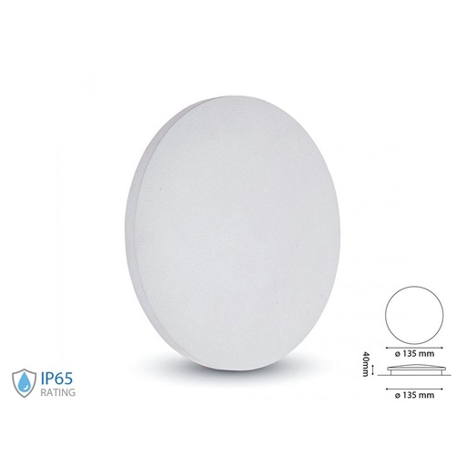 [LD9741N] Applique Led Da Parete Ottoline 6W Neutro 4000K IP65 Rotondo 360 Gradi Carcassa Bianca SKU-7525