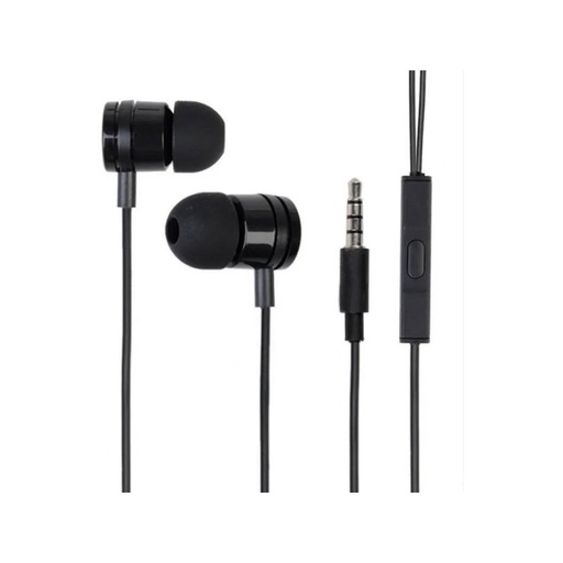 [AC809826] Auricolari con Filo Jack 3,5mm Cuffia Con Microfono Cavo 1,2M Nero