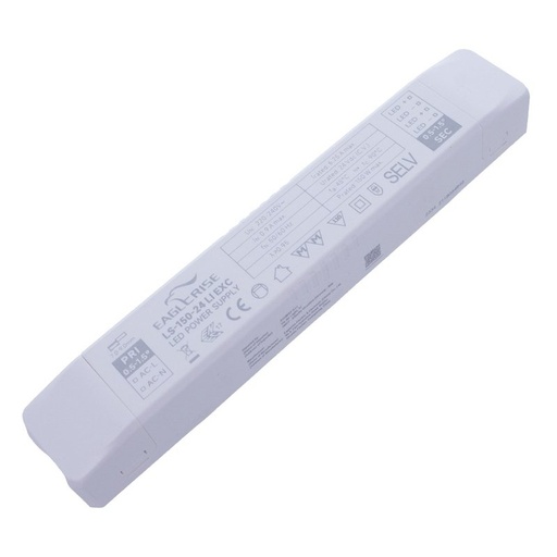 [ER-LS-150-24] Alimentatore Trasformatore LED Cerificato ENEC Output 150W 24V 6.25A Input 220V Compatibile Meanwell PLC-100-24