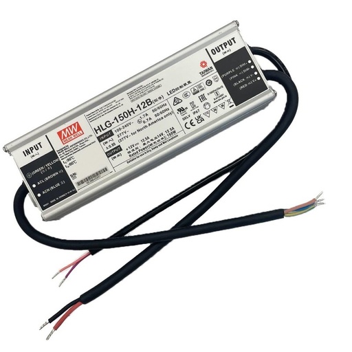 [MW-HLG-150H-12B] Meanwell HLG-150H-12B Alimentatore Led Driver CC CV Dimmerabile 150W 12V 12,5A IP67 Input 220V 110V