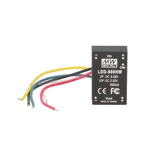 [MW-LDD-600HW] DC/DC Step Down Converter Meanwell LDD-600HW 600mA da DC9-56V a DC2-52V