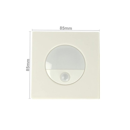 [HS4403N] Faretto Luci Led Segnapasso Con Sensore Movimento 3W Bianco Neutro Quadrato Scatola Incasso 86X86 da Muro Incluso SKU-5570