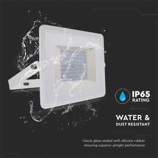 [FE216100N] Faro Led Flood Light 100W 8700lm IP65 Slim 261X217X32mm Carcassa Bianca Luce 4000K SKU-215968