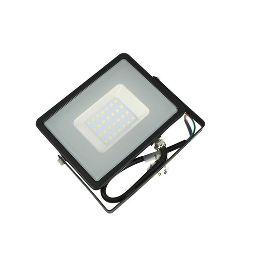 [FE7030N] Faro Led Flood Light 30W IP65 Bianco Naturale Super Slim Carcassa Nera Smd Samsung Garanzia 5 Anni SKU-401