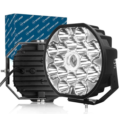 [FSR85170] Faro Led Fuoristrada Rotondo 8,5'' 160W 16000LM + Frecce Arancione 10W 12V 24V IP67 6000K Omologato E-Mark