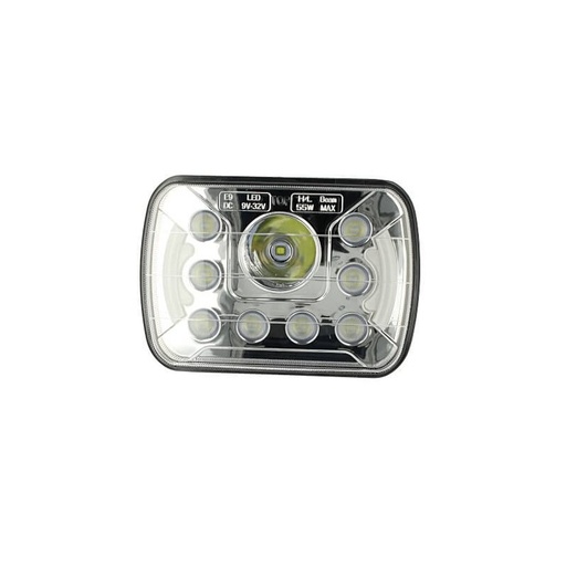 [FS0310] Faro Led Truck Headlight Rettangolare 7 Pollici 55W 12V 24V Per Camion Con Luci Diurne DRL Led Omologato E9