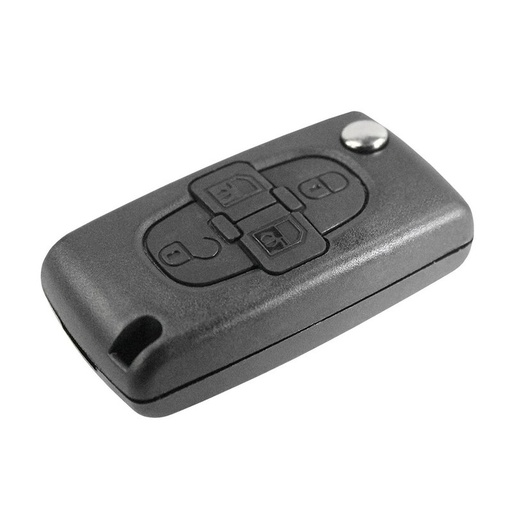 [IPEU19] Guscio Chiave Telecomando 4 Tasti Con Lama VA2 Batteria In Custodia Senza Transponder Per Peugeot 207 107 106 206 407 806 Citroen