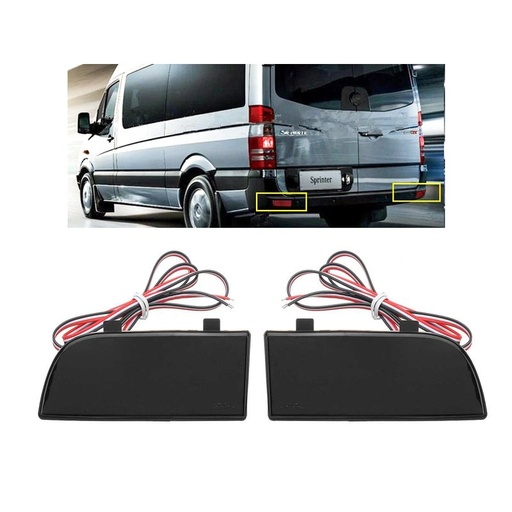 [LY0472] Kit 2 Fanali Posteriori A Led Nero Fume Per Mercedes Benz Sprinter Viano Sostituzione Riflettore Catarifrangente Originale