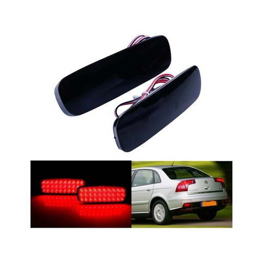 [LY0412] Kit 2 Fanali Posteriori A Led Nero Fume Per Peugeot 107 206 607 Expert Fiat Scudo Citroen