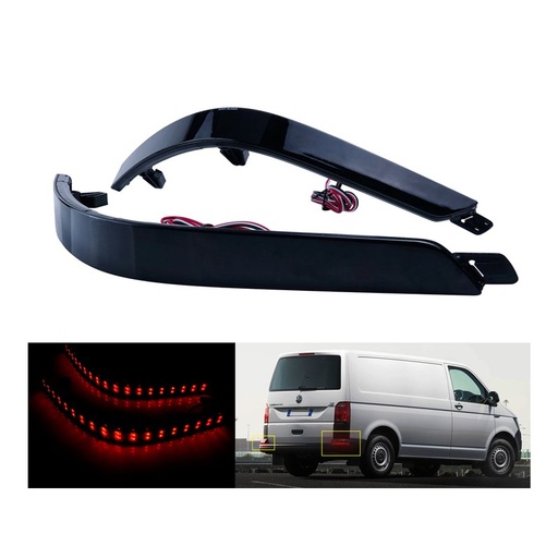 [LY1092] Kit 2 Fanali Posteriori A Led Nero Fume Per VW Multivan T5 Caravelle Transporter T6 OEM 7E0945105D Sostituzione Riflettore Catarifrangente Originale