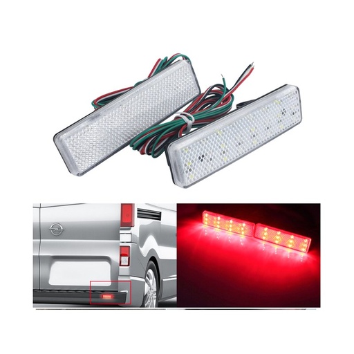 [LY0353] Kit 2 Fanali Posteriori A Led Trasparente Con Luce Bianco Rosso Per Opel Vauxhall Vivaro Movano Renault Master Trafic Nissan Primastar