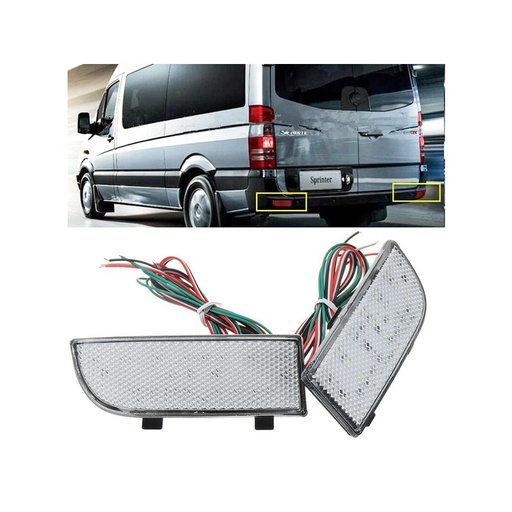 [LY0473] Kit 2 Fanali Posteriori A Led Trasparente Luce Bianco Rosso Per Mercedes Benz Sprinter 2012 Viano 2010-2015