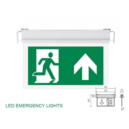 [LP0521F] Kit Emergenza Da Incasso Soffitto Modalita SA e SE Led Samsung 2W 3 Ore Autonomia Indicatore Uscita Emergenza Bianco Freddo IP20 SKU-835