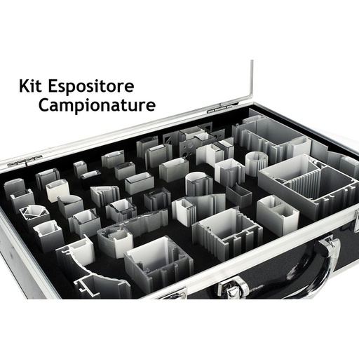 [BA8888] Kit Espositore Campioni Profilati Alluminino e Diffusore Con Valigetta Totale 35 Modelli