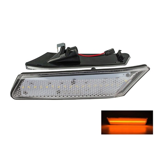 [LY1063Y] Kit Freccia Laterale a Led Side Marker Lente Trasparente Luce Arancione Per Porsche 911 997 987 Carrera Boxster Cayman OEM 98763103802