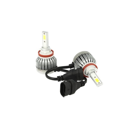 [LH8520] Kit Full Lampada Led Cob H8 H11 H9 20W 12V 24V Bianco 6000K Per Abbagliante e Fendinebbia Senza Driver