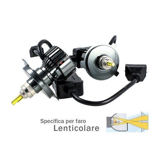 [LH4038] Kit Full Led Canbus H19 H4 38W Reale Canbus 12V 24V Luce 360 Gradi Per Faro Lenticolare Ventola Silenzioso 4500 lm