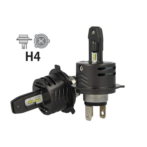 [LH4230] Kit Full Led Canbus H4 30/30W 12V Con 6 Chip Philips Lumileds ZES Super Compatto Facile Da Installare Auto Moto Scooter