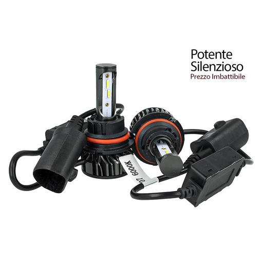 [LH9726] Kit Full Led Cob HB5 9007 HB1 9004 26W Reale 12V Con Ventola Raffreddamento Silenziosa Attacco Regolabile 2200 Lumen