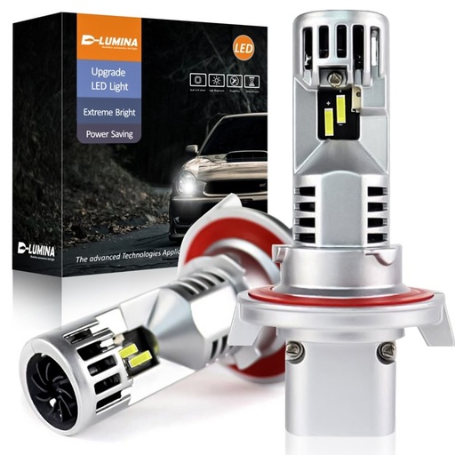 [LHS2613] Kit Full Led Compatto H13 12V 45W 8000 Lumen Canbus All In One IP65 Dissipazione a Ventola