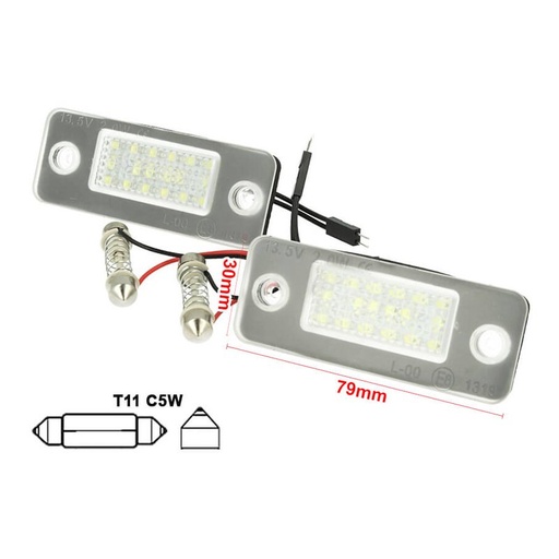 [LE1772] Kit Luci Targa Led Audi A8 D3 2002-2010 Bianco Canbus No Errore OEM 4E0943021 E40943022