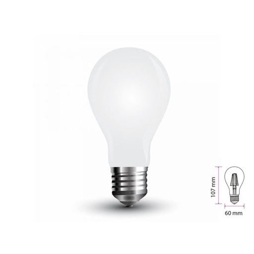 [LC2744C] Lampada Led Con Filamento E27 A60 4W Caldo 2700K In Vetro Bianco 360 Gradi SKU-4489