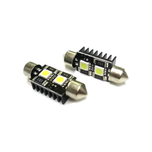 [LS3912] Lampada Led Siluro Canbus No Errore T11 C5W 39mm 2 SMD 5050 12V Luci Targa Con Resistenza